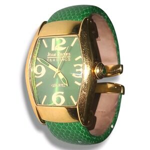 Joan Rivers Shell Face With Crystal Accents and Green Pasley Watch Band Joan Rivers | Accessories | Joan Rivers Womens Watch 39mm  main image 2